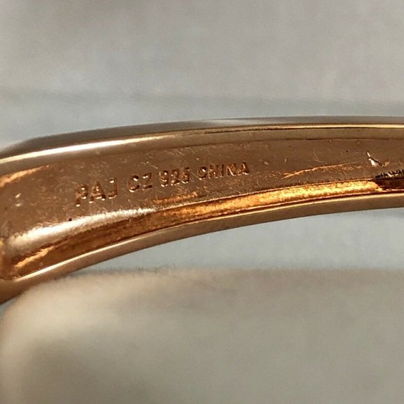 14kt Rose Gold Over Silver Cubic Zirconia Bangle Bracelet $375 NWB - Picture 3 of 8
